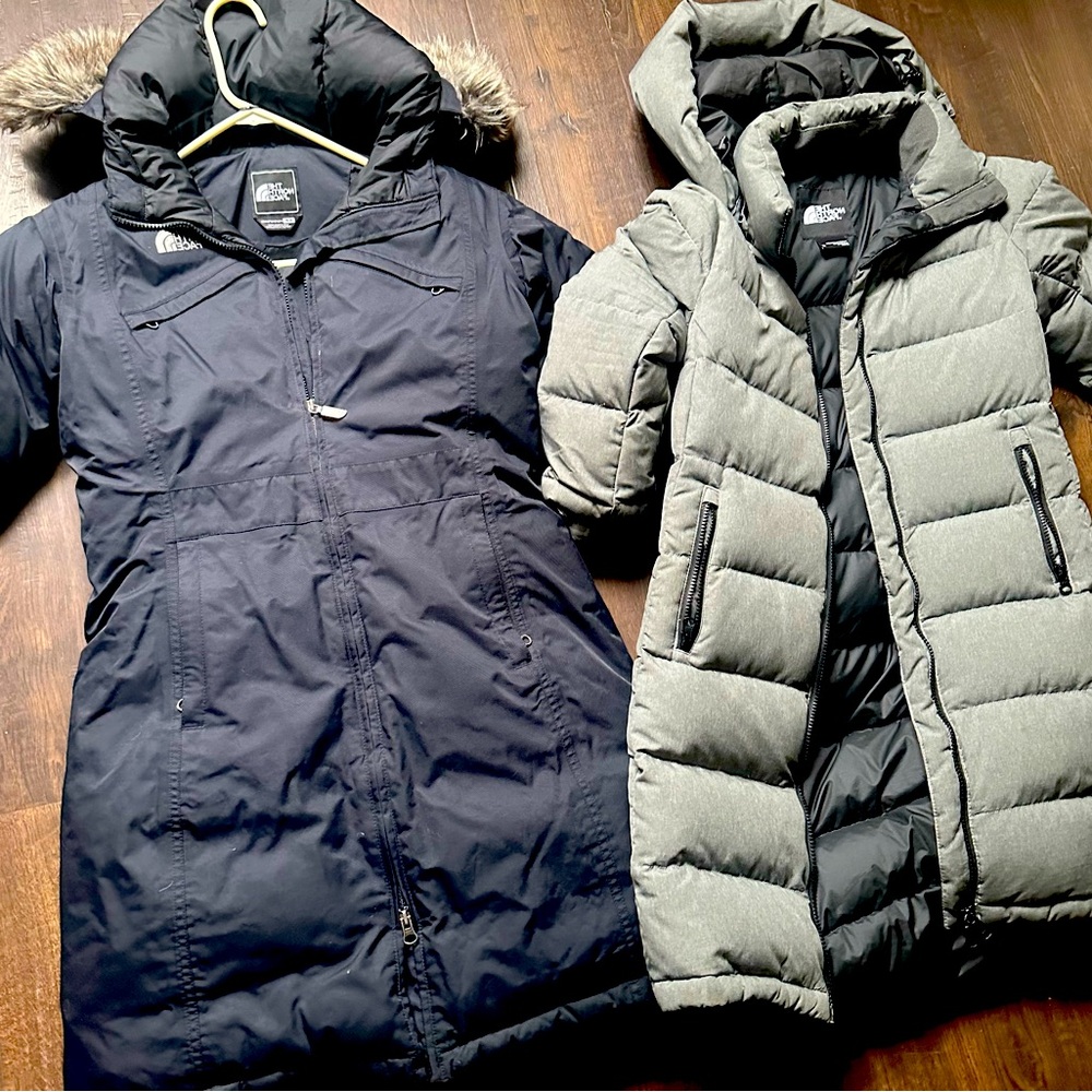 2 north face parkas perfect condition
